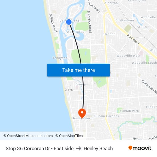 Stop 36 Corcoran Dr - East side to Henley Beach map