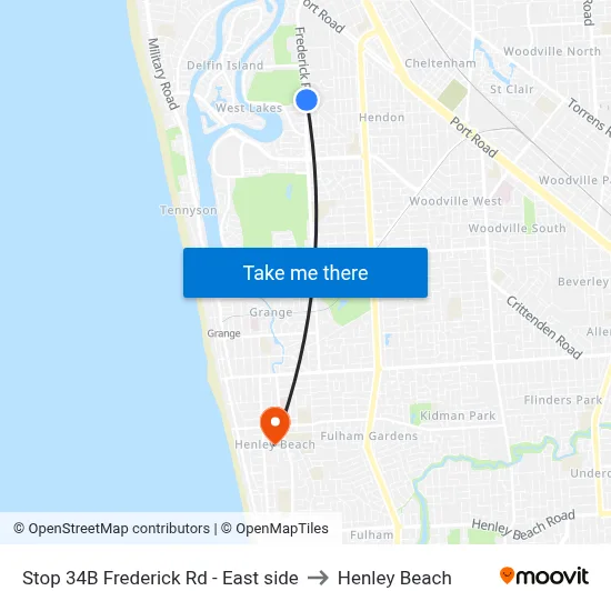 Stop 34B Frederick Rd - East side to Henley Beach map