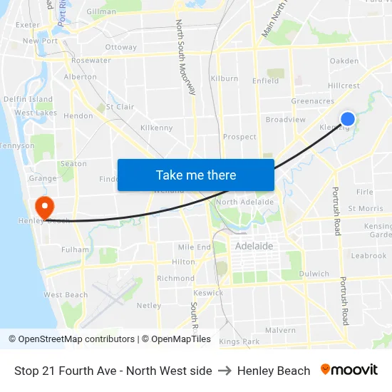 Stop 21 Fourth Ave - North West side to Henley Beach map