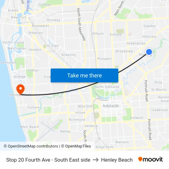 Stop 20 Fourth Ave - South East side to Henley Beach map