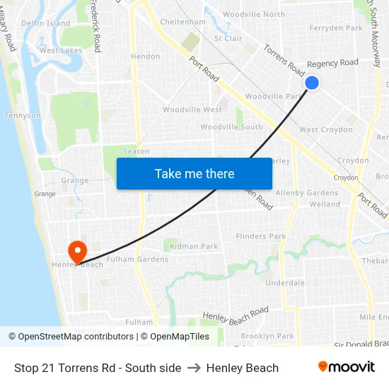 Stop 21 Torrens Rd - South side to Henley Beach map