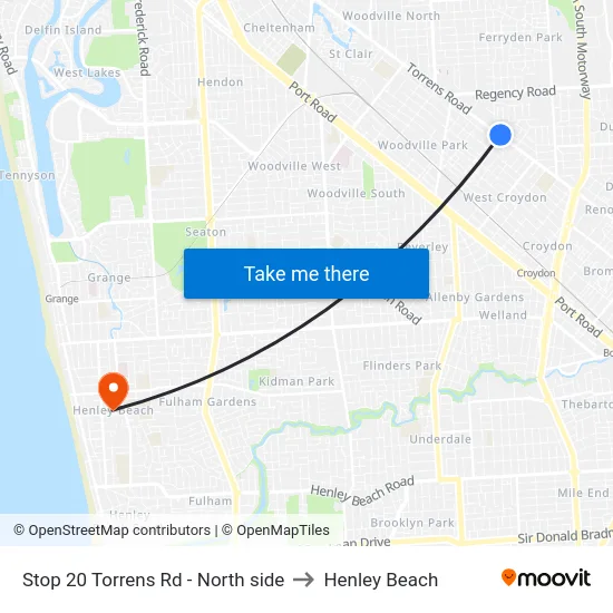 Stop 20 Torrens Rd - North side to Henley Beach map