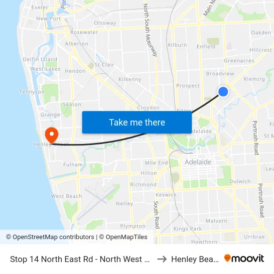 Stop 14 North East Rd - North West side to Henley Beach map