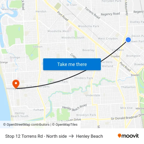 Stop 12 Torrens Rd - North side to Henley Beach map