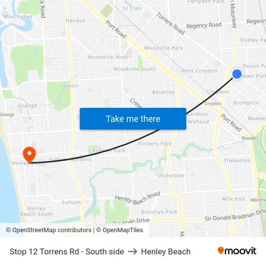 Stop 12 Torrens Rd - South side to Henley Beach map