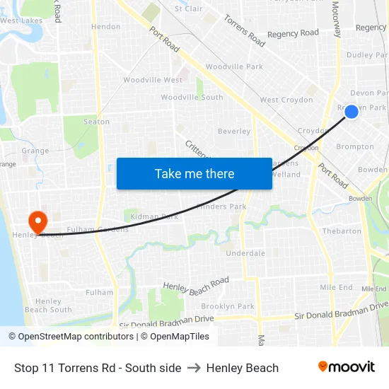 Stop 11 Torrens Rd - South side to Henley Beach map