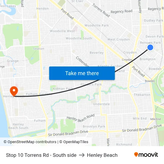 Stop 10 Torrens Rd - South side to Henley Beach map