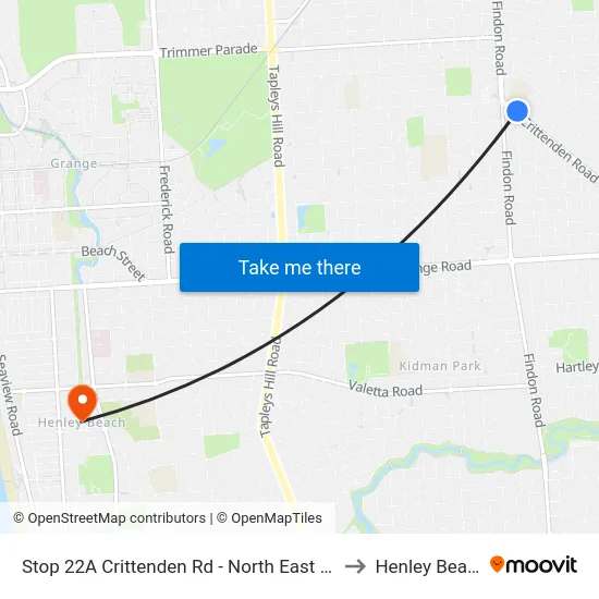 Stop 22A Crittenden Rd - North East side to Henley Beach map