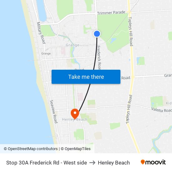 Stop 30A Frederick Rd - West side to Henley Beach map