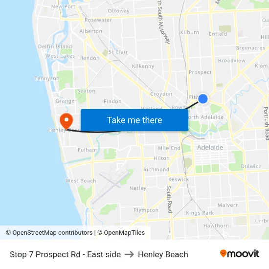 Stop 7 Prospect Rd - East side to Henley Beach map