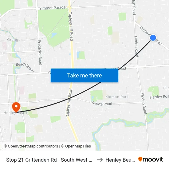 Stop 21 Crittenden Rd - South West side to Henley Beach map