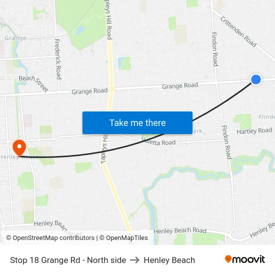 Stop 18 Grange Rd - North side to Henley Beach map