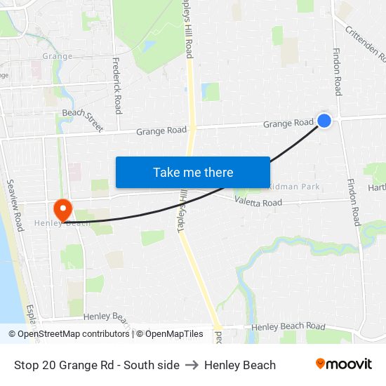 Stop 20 Grange Rd - South side to Henley Beach map