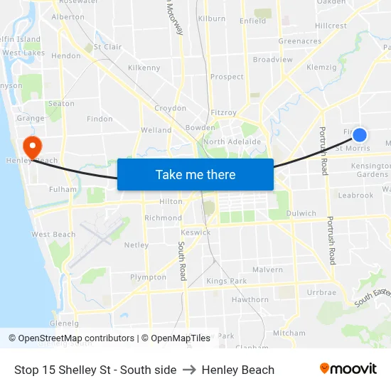 Stop 15 Shelley St - South side to Henley Beach map