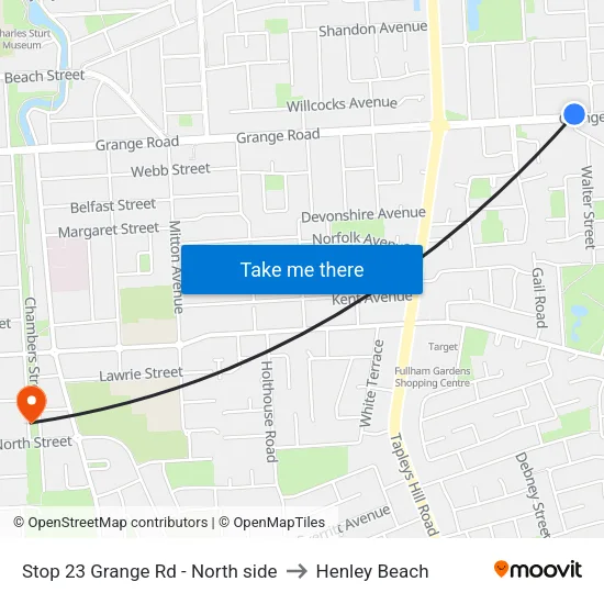 Stop 23 Grange Rd - North side to Henley Beach map