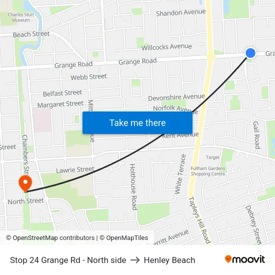 Stop 24 Grange Rd - North side to Henley Beach map