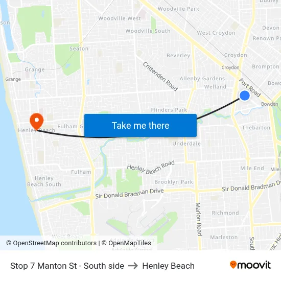 Stop 7 Manton St - South side to Henley Beach map
