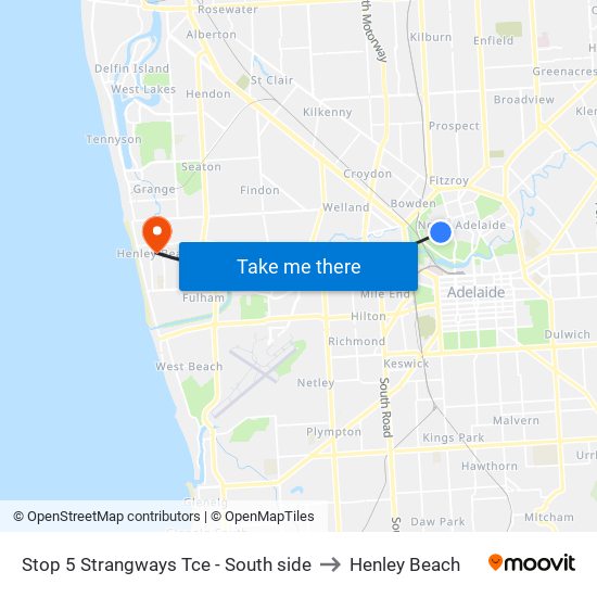 Stop 5 Strangways Tce - South side to Henley Beach map