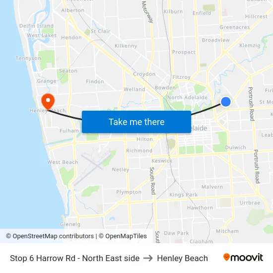 Stop 6 Harrow Rd - North East side to Henley Beach map
