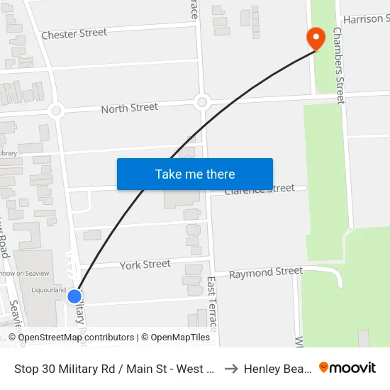 Stop 30 Military Rd / Main St - West side to Henley Beach map