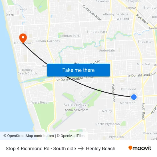 Stop 4 Richmond Rd - South side to Henley Beach map