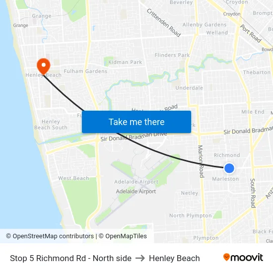 Stop 5 Richmond Rd - North side to Henley Beach map