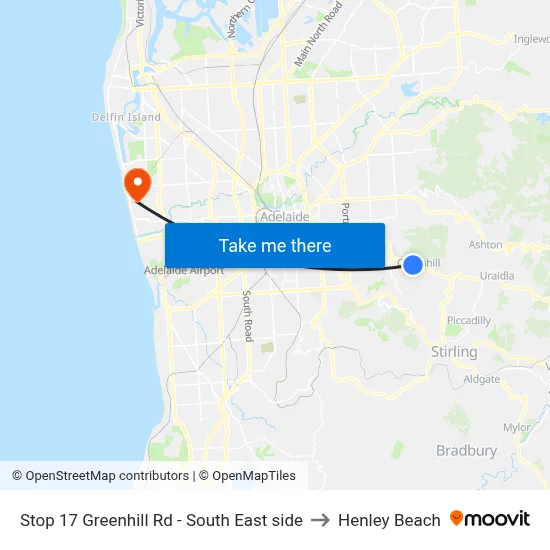 Stop 17 Greenhill Rd - South East side to Henley Beach map
