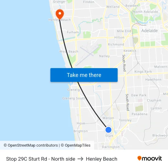 Stop 29C Sturt Rd - North side to Henley Beach map