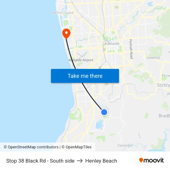 Stop 38 Black Rd - South side to Henley Beach map