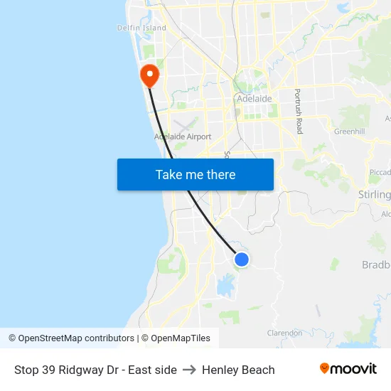 Stop 39 Ridgway Dr - East side to Henley Beach map