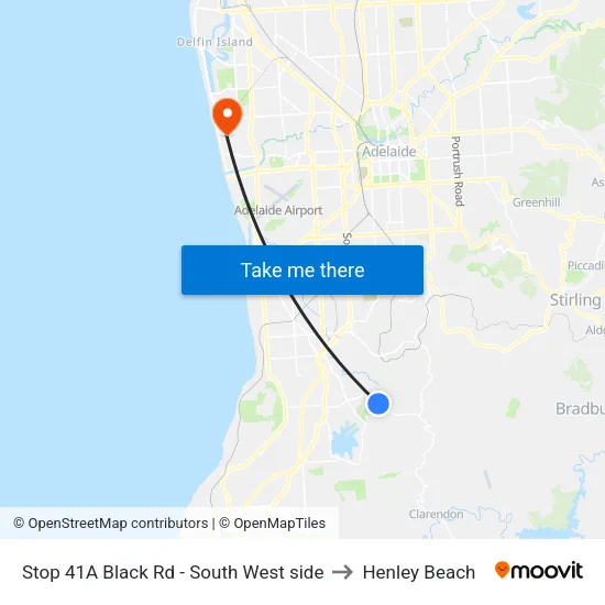 Stop 41A Black Rd - South West side to Henley Beach map