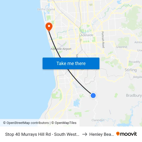 Stop 40 Murrays Hill Rd - South West side to Henley Beach map