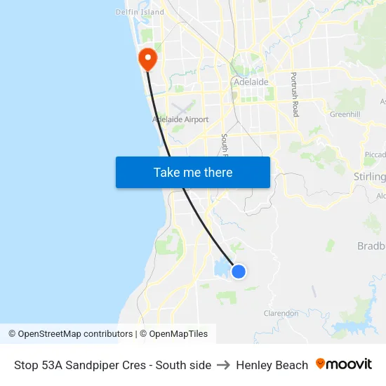 Stop 53A Sandpiper Cres - South side to Henley Beach map