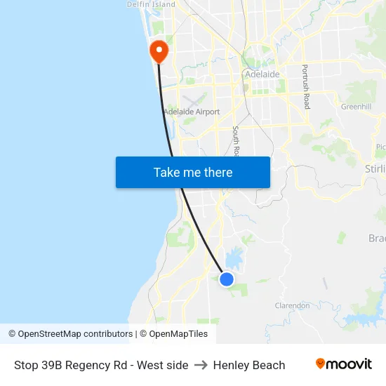 Stop 39B Regency Rd - West side to Henley Beach map