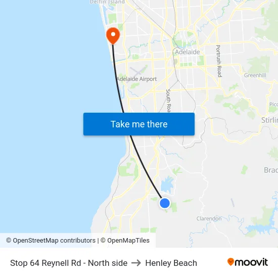 Stop 64 Reynell Rd - North side to Henley Beach map
