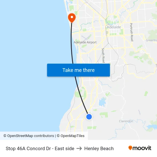Stop 46A Concord Dr - East side to Henley Beach map