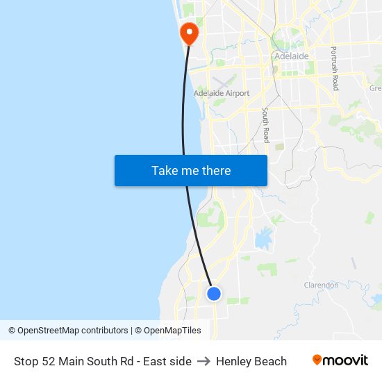 Stop 52 Main South Rd - East side to Henley Beach map