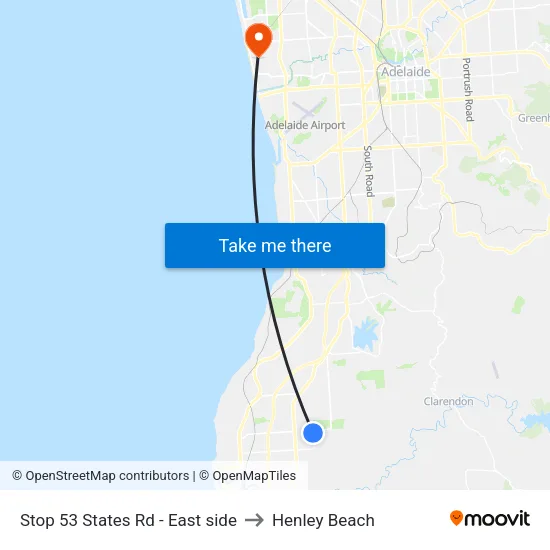 Stop 53 States Rd - East side to Henley Beach map