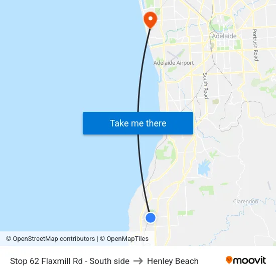 Stop 62 Flaxmill Rd - South side to Henley Beach map