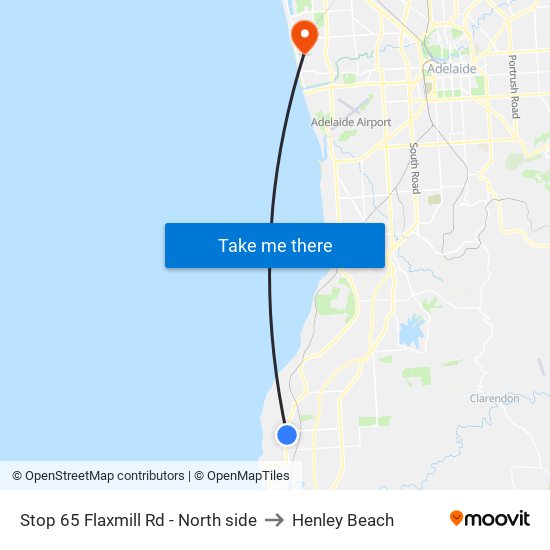 Stop 65 Flaxmill Rd - North side to Henley Beach map