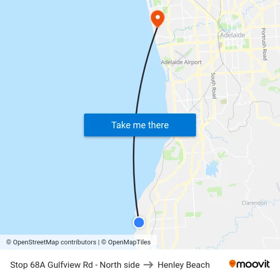 Stop 68A Gulfview Rd - North side to Henley Beach map