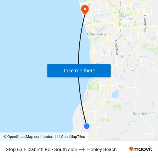 Stop 63 Elizabeth Rd - South side to Henley Beach map