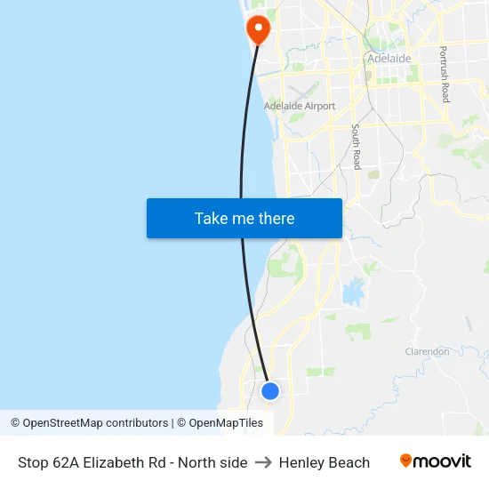 Stop 62A Elizabeth Rd - North side to Henley Beach map