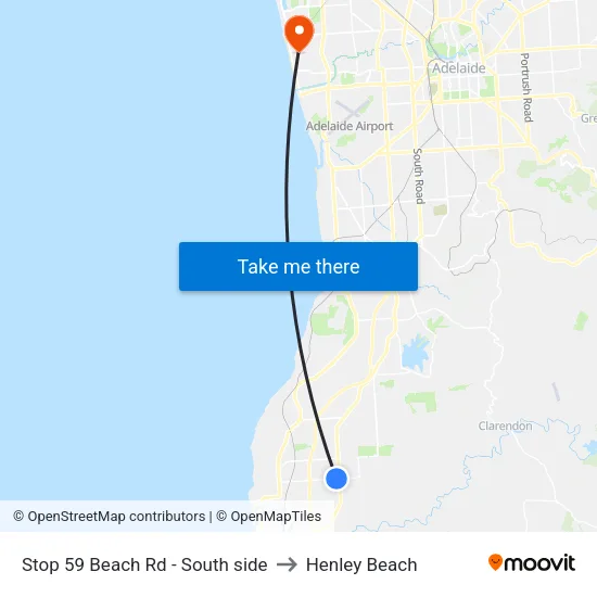 Stop 59 Beach Rd - South side to Henley Beach map