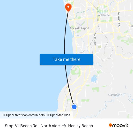 Stop 61 Beach Rd - North side to Henley Beach map