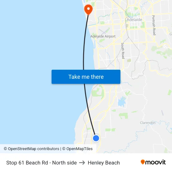 Stop 61 Beach Rd - North side to Henley Beach map