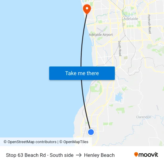 Stop 63 Beach Rd - South side to Henley Beach map