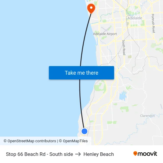 Stop 66 Beach Rd - South side to Henley Beach map