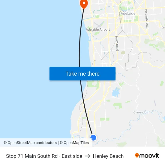 Stop 71 Main South Rd - East side to Henley Beach map