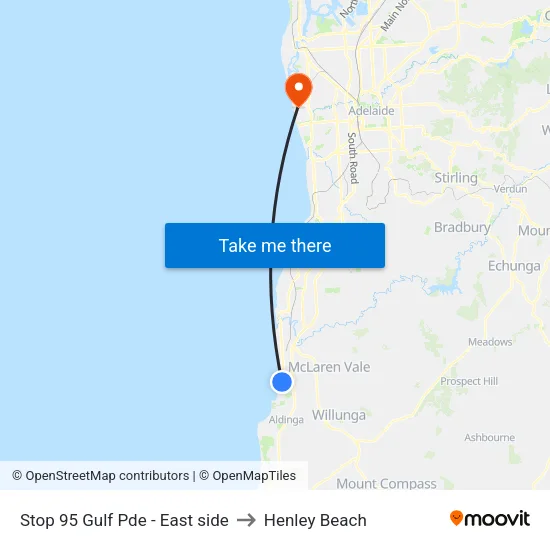 Stop 95 Gulf Pde - East side to Henley Beach map